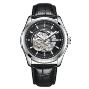 Barrel-shaped Leather Belt Men Waterproof Mechanical Watch
