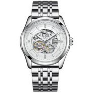 Barrel-shaped Leather Belt Men Waterproof Mechanical Watch