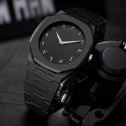 Aura Luxury Black Stainless Steel Arabic Waterpoof Watch