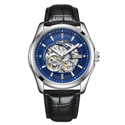 Barrel-shaped Leather Belt Men Waterproof Mechanical Watch