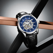 Barrel-shaped Leather Belt Men Waterproof Mechanical Watch