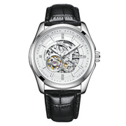 Barrel-shaped Leather Belt Men Waterproof Mechanical Watch